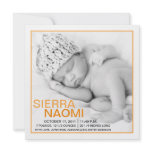 Mandarin Sweet Dreams Photo Birth Announcements