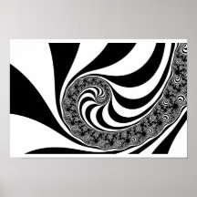 Mandelbrot Zebra Spiral Posters