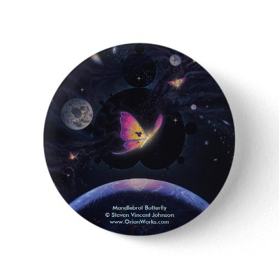 Mandlebrot Butterfly, Mandlebrot Butterfly Ste... Buttons by orionworks