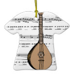 mandolin lute and sheet music christmas tree ornaments