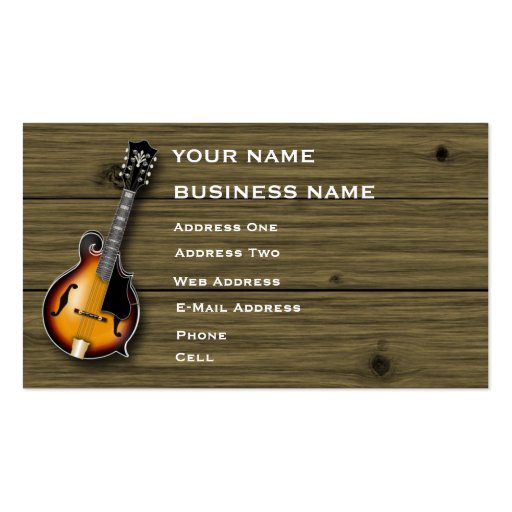 Mandolin - Music Business Card (front side)