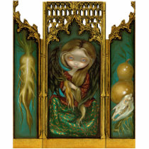 Mandragora gothic mandrake angel Triptych photo sculptures