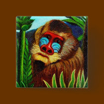 Mandrill in the Jungle by Henri Rousseau buttons