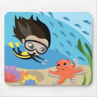 Mandy and Bubbles the Octopus mousepad