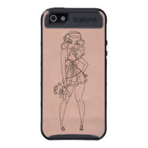 Mandy Marie - Pin up in Babydoll Dress Lineart