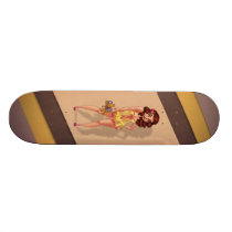 Mandy Marie - Pinup Model in Babydoll Night Dress Skate Board