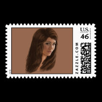 Mane Series - Brunette postage