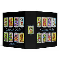Maneki Neko Good Luck Cat Fantasy Art Avery Binder