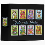 Maneki Neko Good Luck Cat Fantasy Art Avery Binder binders
