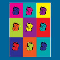 Maneki Neko Kitty Pop Art postcards