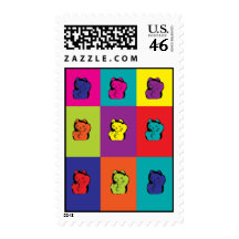 Maneki Neko Kitty Pop Art Stamp