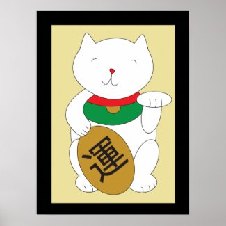 Maneki Neko Luck and Good Fortune  Poster