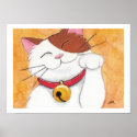Maneki Neko Lucky Calico Cat Art Print print