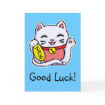 Maneki Neko Lucky cat template Card