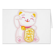 maneki neko pink card