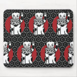 Manekineko-Lucky Cat (Black) Mousepad