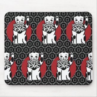 Manekineko Lucky Cat Mousepad by Hoodie’s Collection