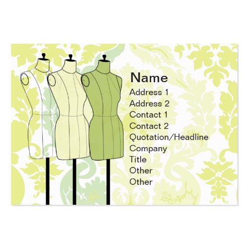 Manequins - Chubby Business Card Templates (front side)