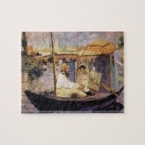 Manet - Claude Monet dans son bateau atelier 1874 Puzzles