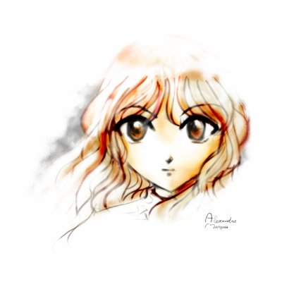 Manga Anime Girl sketch big eyes kawaii cute Shirts by AlexandreMasquio