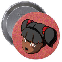 Manga Black Girl Button