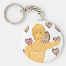 MANGA boy rose flower Key Chain