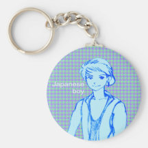 MANGA boy rose flower Key Chain