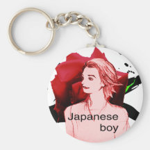 MANGA boy rose flower Key Chain