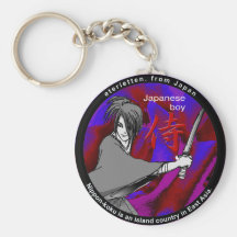 MANGA boy SAMURAI rose Key Chains