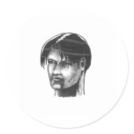 Manga Boy Round Sticker