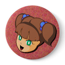 Manga Brown Girl Button by postcardsfromtheedge Manga Brown Girl Button