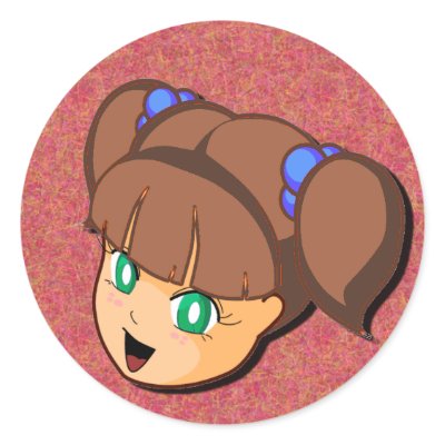 Manga Brown Girl Round Sticker by postcardsfromtheedge Manga Brown Girl Round Sticker by postcardsfromtheedge