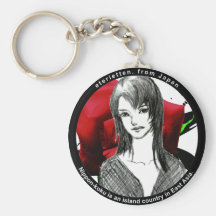MANGA girl rose flower Key Chain