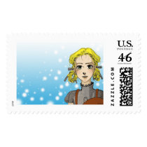 Manga girl stamp