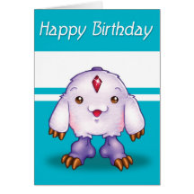 Manga Monster Happy Birthday Card
