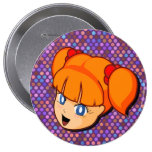 Manga Red Girl Buttons