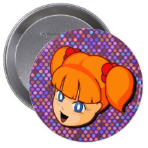 Manga Red Girl Buttons