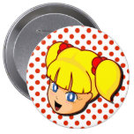 Manga Yellow Girl Button