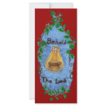 Manger Holly Baby Jesus Christmas Design Rack Card