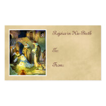 Manger Jesus Gift Tag Christmas business cards