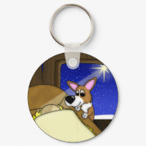 Manger Pembroke Welsh Corgi Keychain