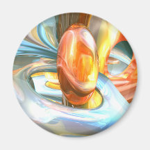 Mango and Cream Abstract Magnet
