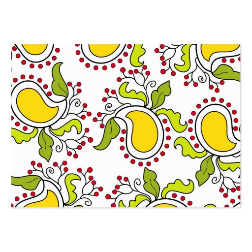 Mango and leaves paisley pattern business card (back side)