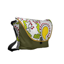 Mango and leaves paisley pattern courier bag