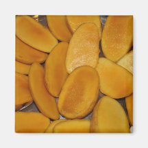 Mango slices fridge magnets