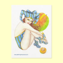 Mangolomaniac pin up jester fantasy art postcard postcards