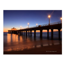 Manhattan Beach Pier at sunset, California Post Cards