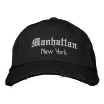 manhattan bold embroidered baseball caps