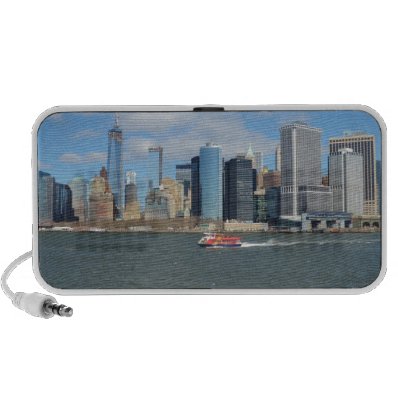 Manhattan in the distance. notebook speaker