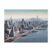 "Manhattan Memories" New York Watercolor Art postcards by PaulJacksonart "Manhattan Memories" New York Watercolor Art postcards
